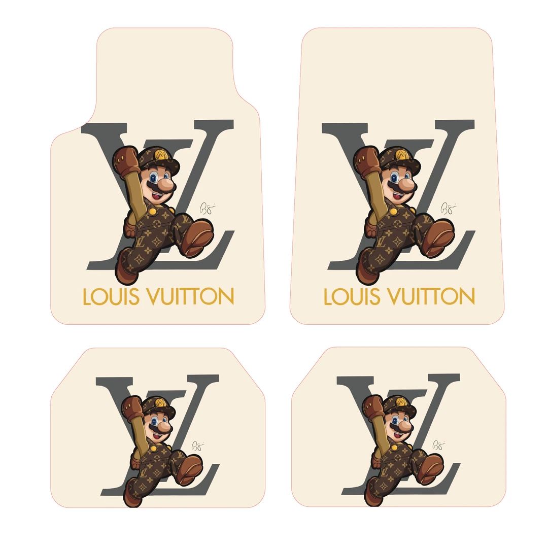 LV Desen Kadife Halı Paspas seti (UNİVERSAL ÖLÇÜ )